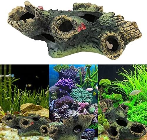 XJJZS Resina Rockery Fish Tank Paisagem Aquário Decoração de Rockery Mountain Hiding Cave Supplies Ornament 1PC