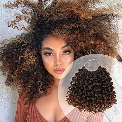 8 pacote de 8 polegadas Au-then-tic 2x Varra espiral Curl Branças de crochê jamaican Bounce Curly for Black Women Hair Extensions