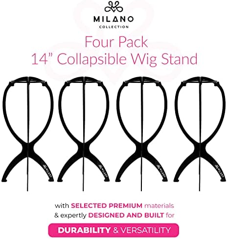 Milano dobra de peruca de Milano para estilo e vários suportes de peruca, portátil, perfeito para viagens e salões,