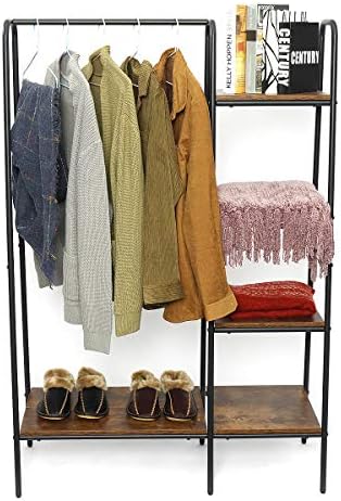 Casaco Rack de vestuário em pé de armário de armário de pano de armazenamento de sapatos de armazenamento prateleiras cabide