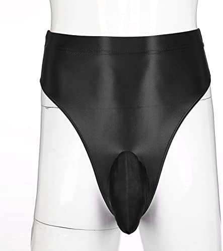 Yizyif Buils de meia brilhante para petróleo masculino Bolsa de bulge de calcinha de roupa íntima
