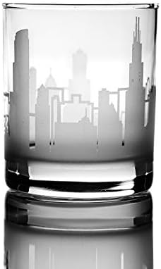 Greenline Goods Whisky Glasses - 10 onças de vidro para os amantes de Nova York - Gravado com o horizonte de Nova York - vidro
