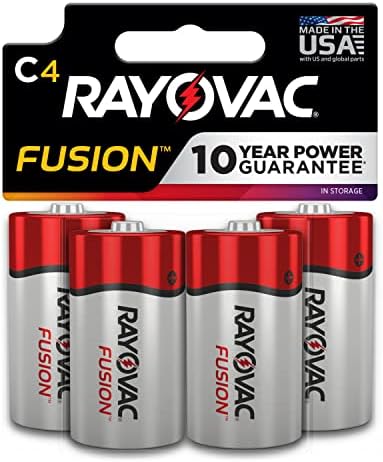 Baterias Rayovac C, Fusion Premium C Baterias de células alcalinas, 4 contagem