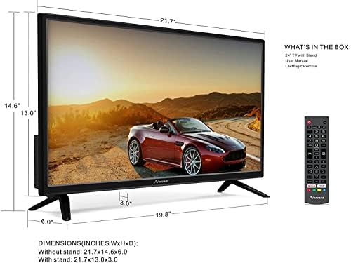Norcent N24H-S1 24 polegadas 720p HD LED Smart TV Build-in Webos System, portas ópticas USB HDMI Arc, com função TTS