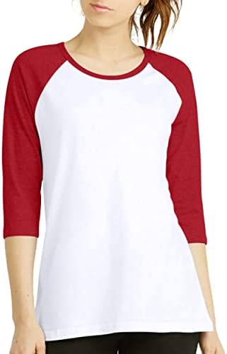 Mulheres 3/4 de manga Baseball Tee - camisas de raglan camisetas tops quartos de camisa de manga