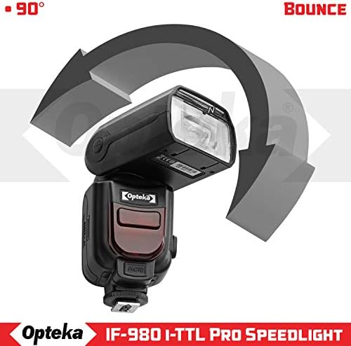 Opteka IF-980 I-TTL FIX de velocidade de foco automático dedicado com tela LCD para Nikon Z50, Z7, Z6, D6, D5, D4, D850, D810,