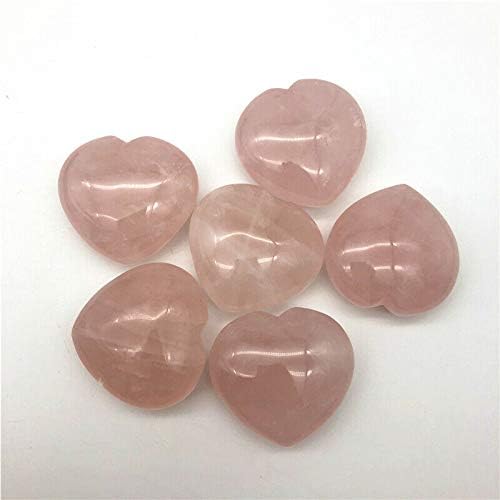 Seewoode ag216 1pc rosa natural rosa quartzo coração em forma de cristal cálculos polidos cura decoração de presente stones