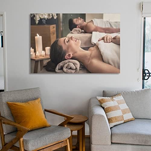 Posters de beleza salão de massagem Oil de massagem de massagem aberta massagem beleza salão de beleza spa de tela de lona de parede para sala de estar quarto de escritório decoração de cozinha 24x36in e estilo de moldura