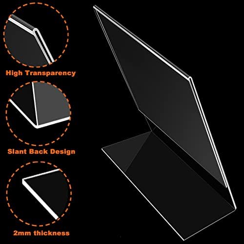 Pacote de 8 Winblo Signal 8, porta -placas de acrílico 8,5 x 11 com vertical inclinado para trás, 8 1/2 x 11 Plástico