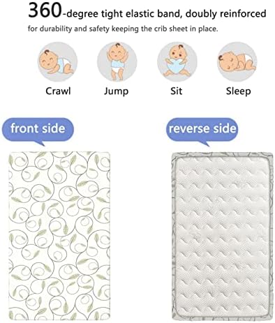 Pastel com tema de mini folhas de berço, lençóis de berço portáteis Criança de colchão de colchão de colchão de colchão ou lençol