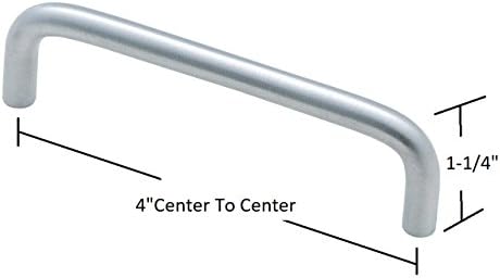 Puxa de arame de 4 ”no centro para o centro-o arame de acabamento cromado escovado puxadores de metal