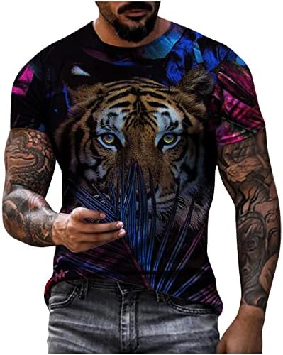 Men, camiseta gráfica, hipster hip hop tie-dye tigre leopardo camise