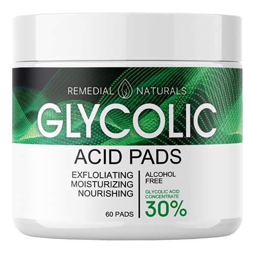 Almofadas de recapeamento de ácido glicólico para face e corpo - 30% esfoliando a casca facial - vitaminas B5 c e, chá verde