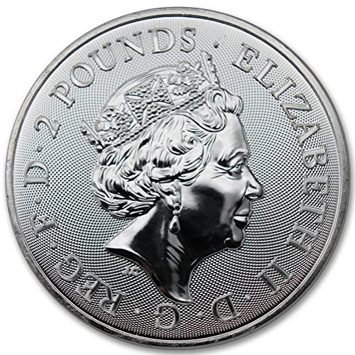 2022 1 oz prata britannia moeda brilhante não circulada com um certificado de autenticidade £ 2 Mint State