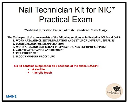 Kit de técnico de unhas/manicure para o exame prático da NIC