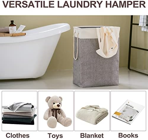 Fairyhaus Laundry Hampers 2 pacotes, cestas de lavanderia independentes com alças, cestas de roupas sujas grandes dobráveis