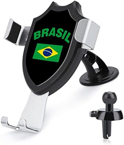 Bandeira do telefone Brasil Mount Hands Hands Free Vent Cell Phones Solter Compatível com Smartphone iPhone Automobile