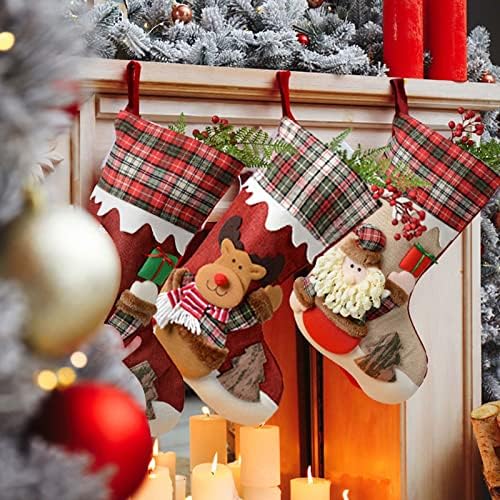 Decoração de Natal Presentes de doces Soques de lareira personalizada Staque 3D Decorações de casas de Natal e acessórios de festa para crianças Decoração de festas de férias em família Decoração de festa Crianças
