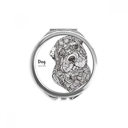Paint Puppy Friend Company Hand Compact Mirror Round Portable Pocket Glass