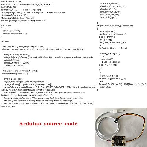 ACXICO 1PCS Analog TDS Sensor hidrelétrico Sensor de condutividade Detecção líquida Módulo de monitoramento da qualidade da água para Arduino DIY