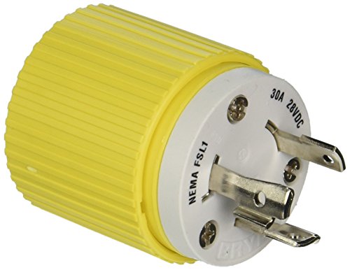 Sistemas de fiação Hubbell hbl328dcp plugue de travamento, 30a, 28 VCC, amarelo