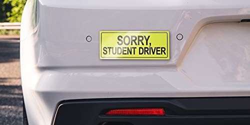 Desculpe, motorista do aluno novo e engraçado adesivo de pára -choques do ímã amarelo para carro 2 pacote 8,5 x 3,5 feito