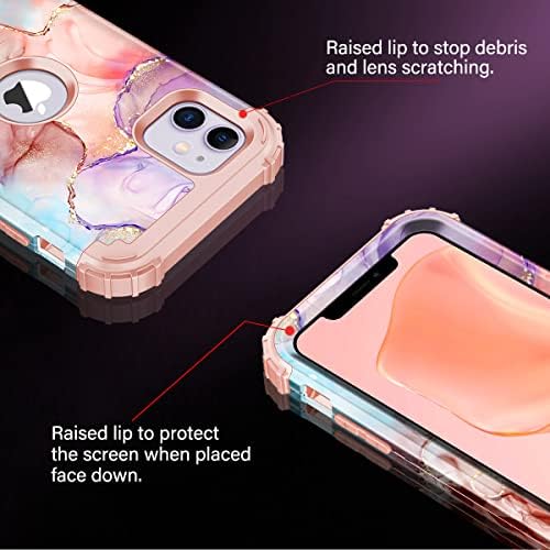 Casetego para iPhone 11, 2 pacote protetor de tela temperado+2 protetor de lente de câmera de embalagem, capa de proteção de corpo