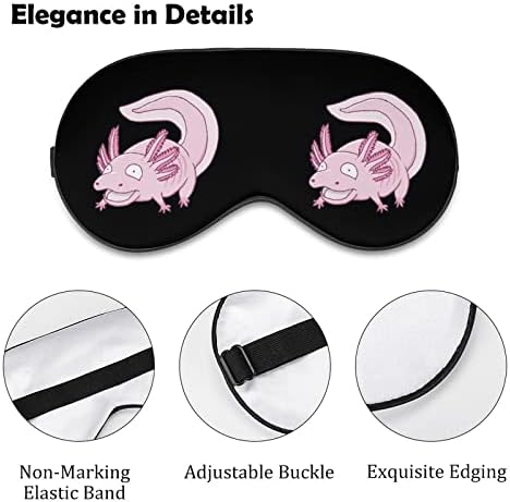 Axolotl rosa máscara de olho impressa no sono tampa de olho macio com alça ajustável de sota