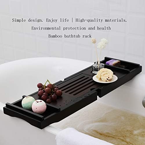 Bandeja de banheira xxiojun bambu, para a banheira europeia Soop Soap Acessórios de banheira, bandejas de banheira extensíveis com slots de telefone para tablet