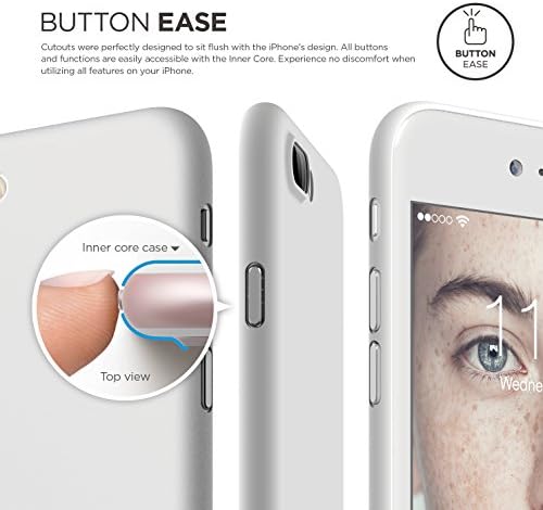 ELAGO iPhone 8 Plus/iPhone 7 Plus Case [Origin] [White] - [Proteção de arranhões apenas 0,38 mm] [para minimalistas] [True Fit] - para iPhone 8 Plus/iPhone 7 Plus [Incluído vidro temperado+ protetor de tela]