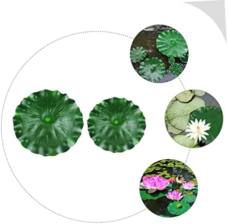 Yardwe 2pcs simulado lótus folha de lótus decoração verde aquário decoração de plantas de romance fotos de bobos verdes as flores eva