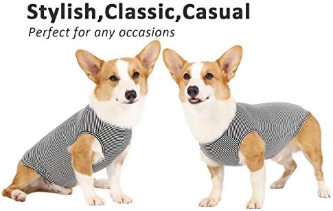Camisetas de verão de cachorro weone, colete de algodão listrado, roupas básicas macias respiráveis ​​para pequenos