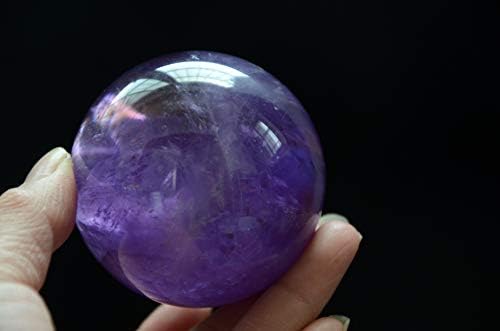 Tibete real Himalaia Alta Altitude Clear Rainbow Amethyst Purple Crystal Quartz Ball Sphere Orb 2,44 polegadas de cura espiritual de Reiki