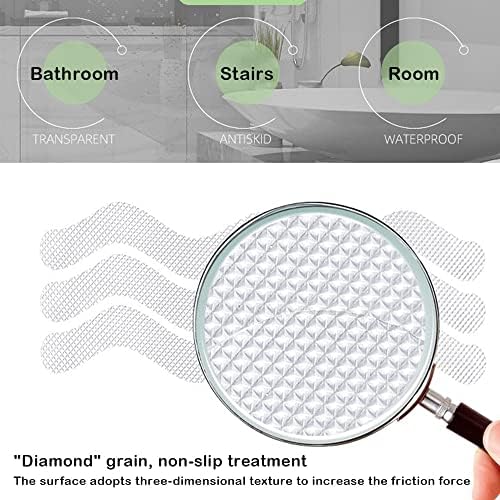 Adesivos de chuveiro anti-deslizamento de Lannso 24 PCs, adesivo de banheiros de segurança com raspador, adesivos não deslizantes