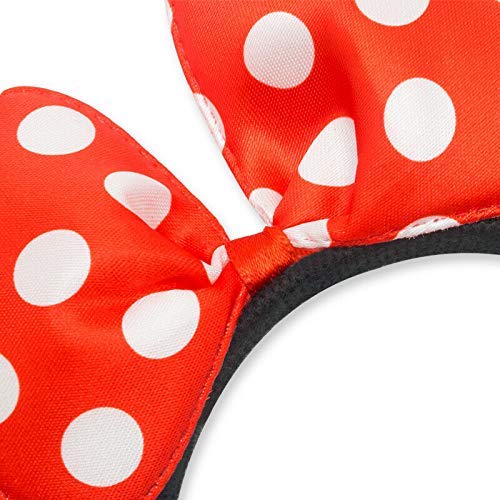 Ginvin Conjunto de 24 trajes de mouse Deluxe Fabric Orends Banda de cabeça Branca Dots Bow Boy Girls Birthday Party Hairs Acessórios