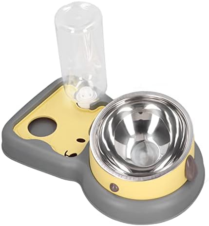 Pet Water Food Bowl Set, evite derramamentos de tigelas de gato elevado com garrafa automática de dispensador de água para