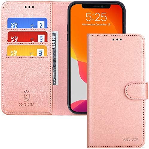Caixa de telefone máximo do Joysidea iPhone XS, carteira de capa de telefone do iPhone XS máximo de luxo, capa de telefone com suporte de cartão, magnetic, kickstand, capa à prova de choque para iPhone XS max 6,5 polegadas, ouro rosa rosa