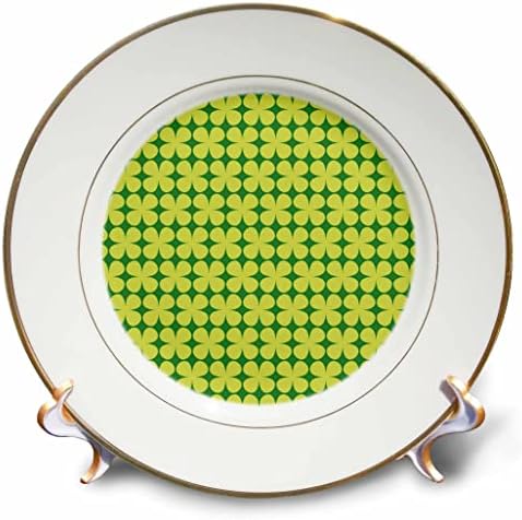 3drose contemporâneo verde claro em verde escuro quatro padrão de trevo - placas