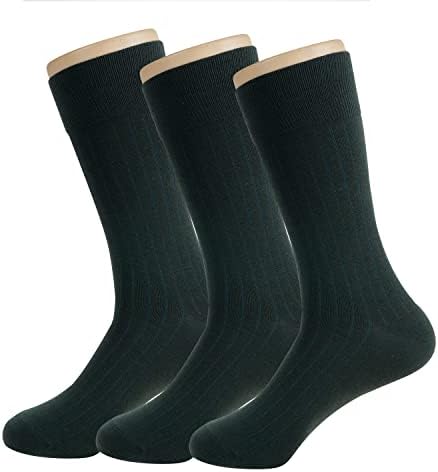 Grisim Men's Cotton Dress Classic Rib Business Casual Meocks, 3 pares de cores sólidas