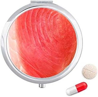 Salmão sashimi carne alimentos texture caixa de comprimidos de bolso de bolso de armazenamento de armazenamento dispensador de recipiente