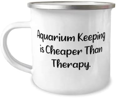 Aquário sarcástico Mantendo presentes, a manutenção do aquário é mais barata que a terapia, inspire aniversário 12 onças caneca de homens