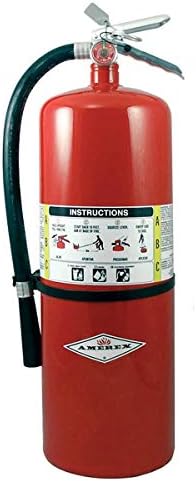 Amerex B500, 5lb ABC Classe química seca A B C Extintor de incêndio multiuso de 5 libras com suporte de parede.