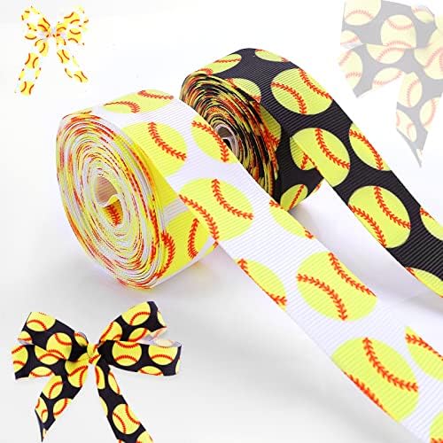 Grevosea 2 rolos 10 jardas fita de softball, Ribbon Ribbon Ribbon Ribbon Ribbon Ribbon Ribbon Ribbon para artesanato Cheer