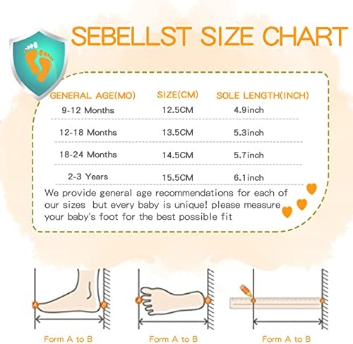 Sebellst menino menina tênis infantil infantil infantil sapatos de caminhada primeiro tênis de bebê não esquiador