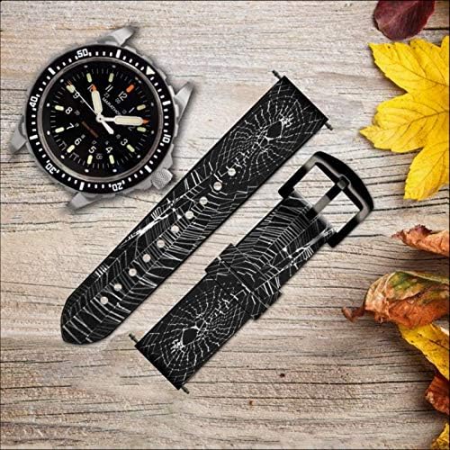 CA0247 Spider Web Leather & Silicone Smart Watch Band Strap for Wristwatch Smartwatch Smart Watch Tamanho