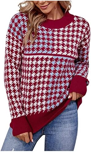 CAV CAVO FILHO CARCIGAN Fashion Casual Contraste Longo Cardigan do Sweater de Pullover Houndstooth