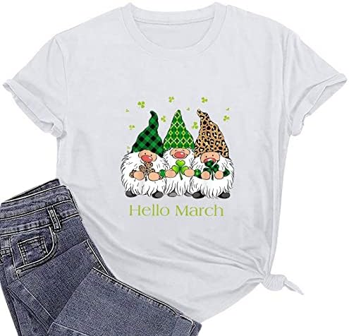 Camisa do dia de St Patrick para mulheres de manga curta camisetas gráficas