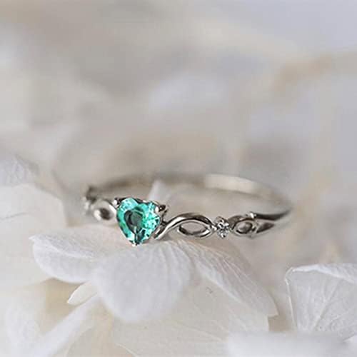 2023 Novo dedo simples de anillo piedra forma de románttico Corazón Circonio de Mujer con