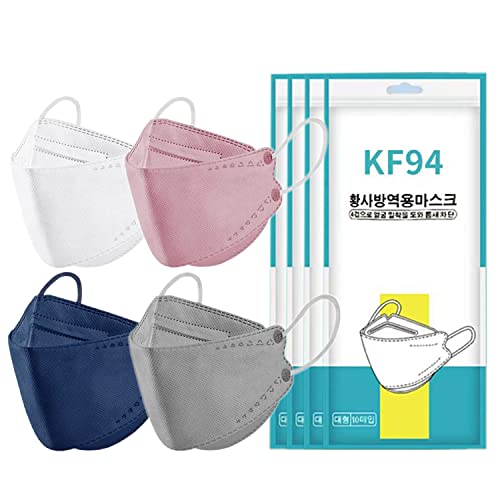 50/100pcs kf94 face_mẵsk Proteção descartável Premium 3D FISH_TYPE 4 camadas respiráveis ​​Dust-mẵsk para homens