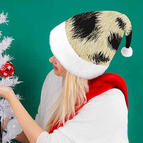 Leopards manchas de chapéu de natal de pêlo personalizado chapéu de santa decorações engraçadas de natal